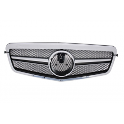 Front Central Grille suitable for MERCEDES Benz E Class W212 S212 (2009-2013) AMG Facelift Single Stripe Design Chrome