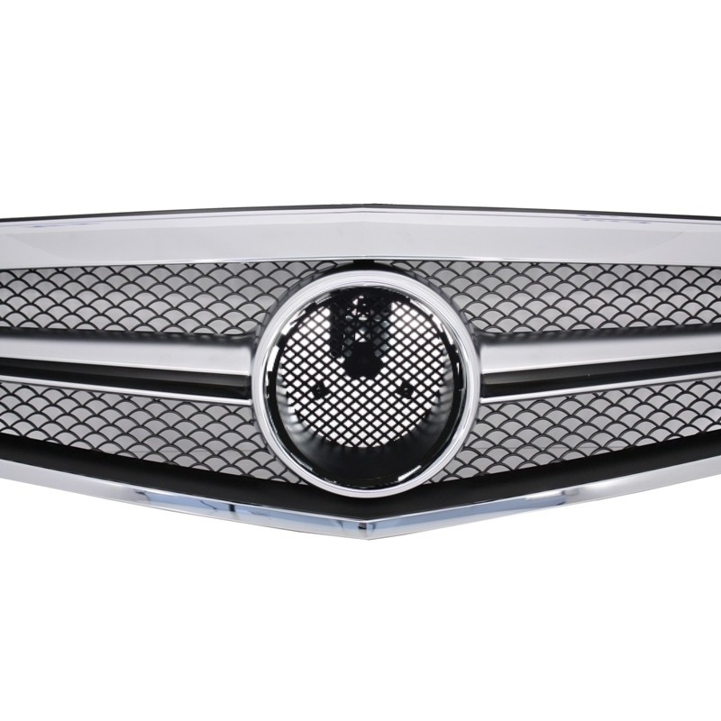 Front Central Grille suitable for MERCEDES Benz E Class W212 S212 (2009-2013) AMG Facelift Single Stripe Design Chrome