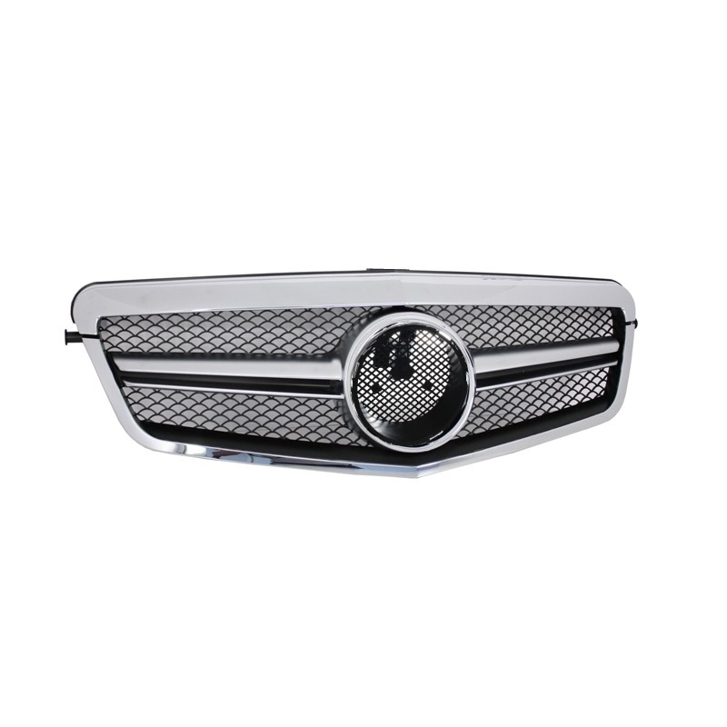 Front Central Grille suitable for MERCEDES Benz E Class W212 S212 (2009-2013) AMG Facelift Single Stripe Design Chrome