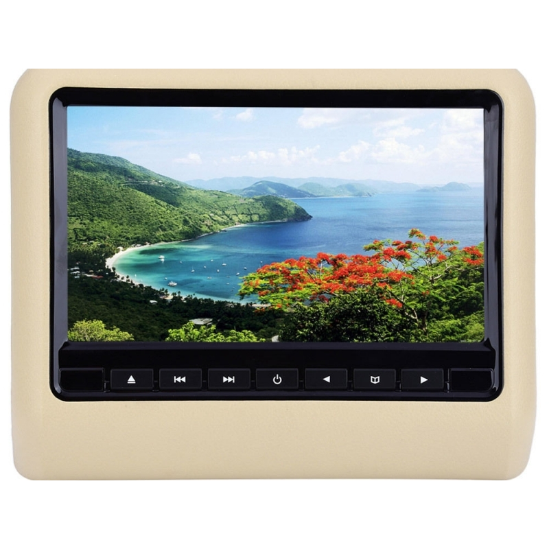 Universal 9 Inch Car Headrest DVD Player HDMI LCD Screen Backsuitable for SEAT Monitor Beige