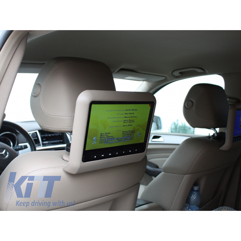 Universal 9 Inch Car Headrest DVD Player HDMI LCD Screen Backsuitable for SEAT Monitor Beige