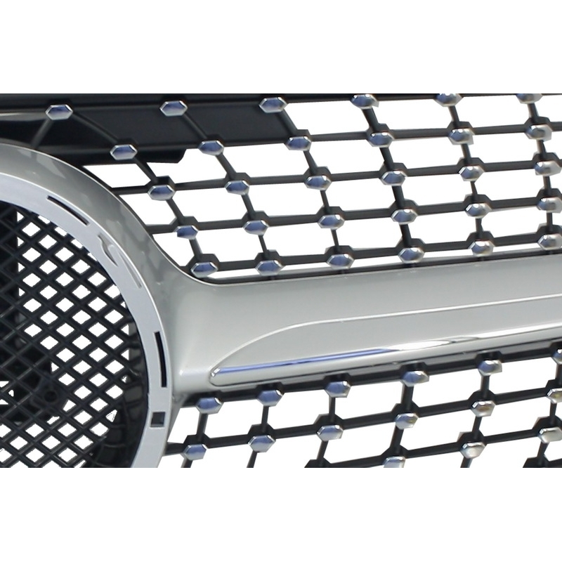 Front Grille suitable for MERCEDES Benz C-Class C63 AMG Design W204 S204 Limousine Station Wagon (2007-2014) Sport Silver