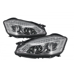 HID Xenon Headlights LED DRL suitable for MERCEDES W221 S-Class (2005-2009) W222 Look Chrome