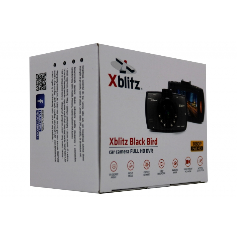 Xblitz Dash Camera Dashboard Recorder DVR Xblitz Black Bird Full HD 1920x1080P, 2.7 Inch Screen, 170 Degrees Lens, Black
