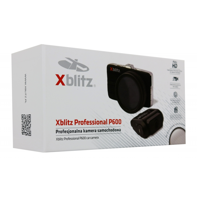 Xblitz Dash Dual Camera Front and Rear Dashboard Recorder DVR Professional P600 Full HD 1920x1080P, 2,7 Inch, 165 Degrees Lens, 