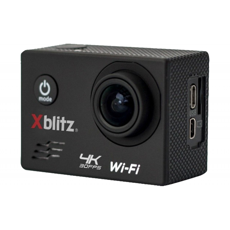 Xblitz Action Camera 4k Full HD 1920x1080P, 2 Inch Screen, 170 Degrees Lens, With Wi-Fi, Waterproof, Black