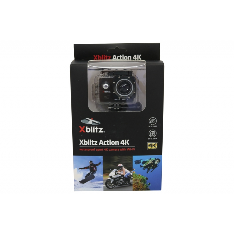Xblitz Action Camera 4k Full HD 1920x1080P, 2 Inch Screen, 170 Degrees Lens, With Wi-Fi, Waterproof, Black