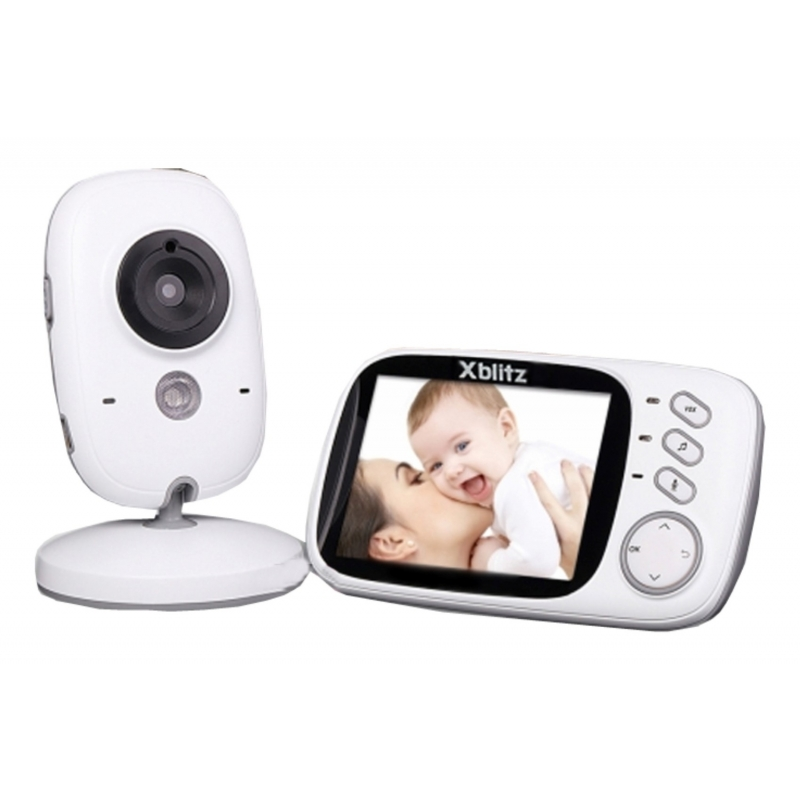 Xblitz Kinder Electronic Nanny Baby Monitor, Wireless, 2,4 GHZ, 3.2 Inch TFT LCD Screen , Night Vision, Bidirectional Communicat