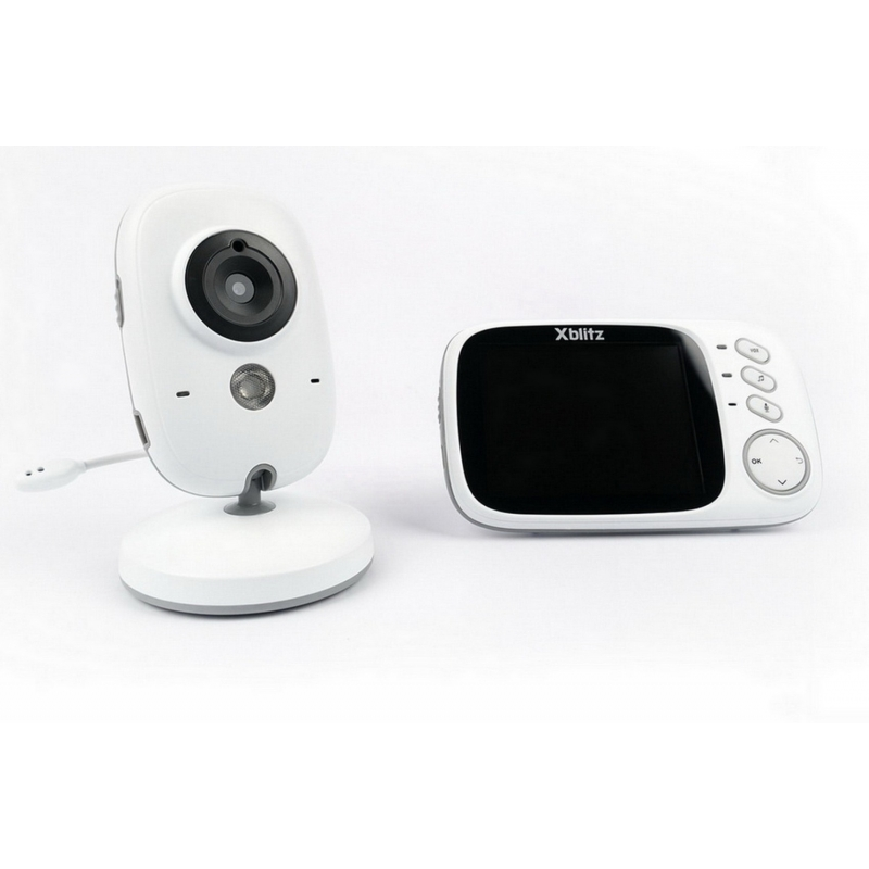 Xblitz Kinder Electronic Nanny Baby Monitor, Wireless, 2,4 GHZ, 3.2 Inch TFT LCD Screen , Night Vision, Bidirectional Communicat