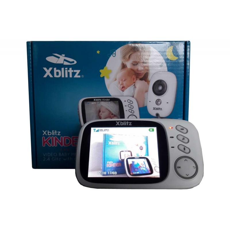 Xblitz Kinder Electronic Nanny Baby Monitor, Wireless, 2,4 GHZ, 3.2 Inch TFT LCD Screen , Night Vision, Bidirectional Communicat