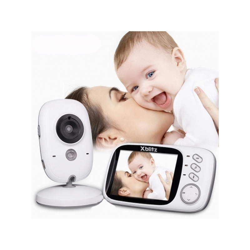 Xblitz Kinder Electronic Nanny Baby Monitor, Wireless, 2,4 GHZ, 3.2 Inch TFT LCD Screen , Night Vision, Bidirectional Communicat