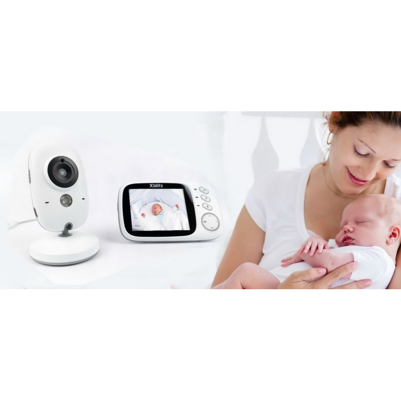 Xblitz Kinder Electronic Nanny Baby Monitor, Wireless, 2,4 GHZ, 3.2 Inch TFT LCD Screen , Night Vision, Bidirectional Communicat