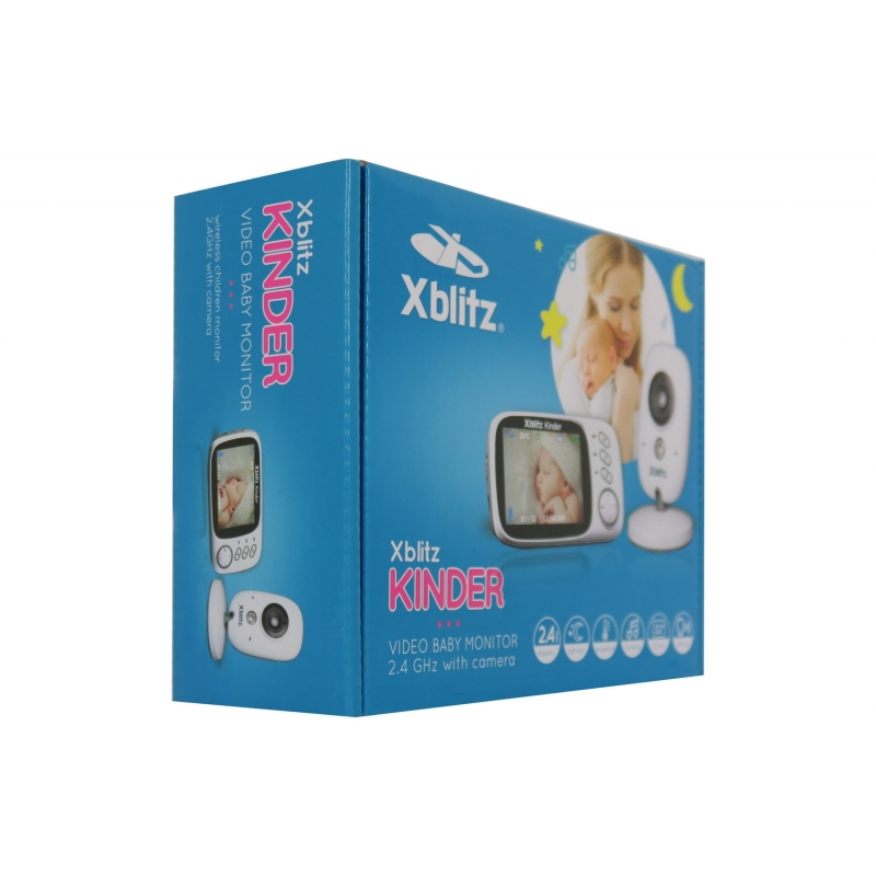 Xblitz Kinder Electronic Nanny Baby Monitor, Wireless, 2,4 GHZ, 3.2 Inch TFT LCD Screen , Night Vision, Bidirectional Communicat