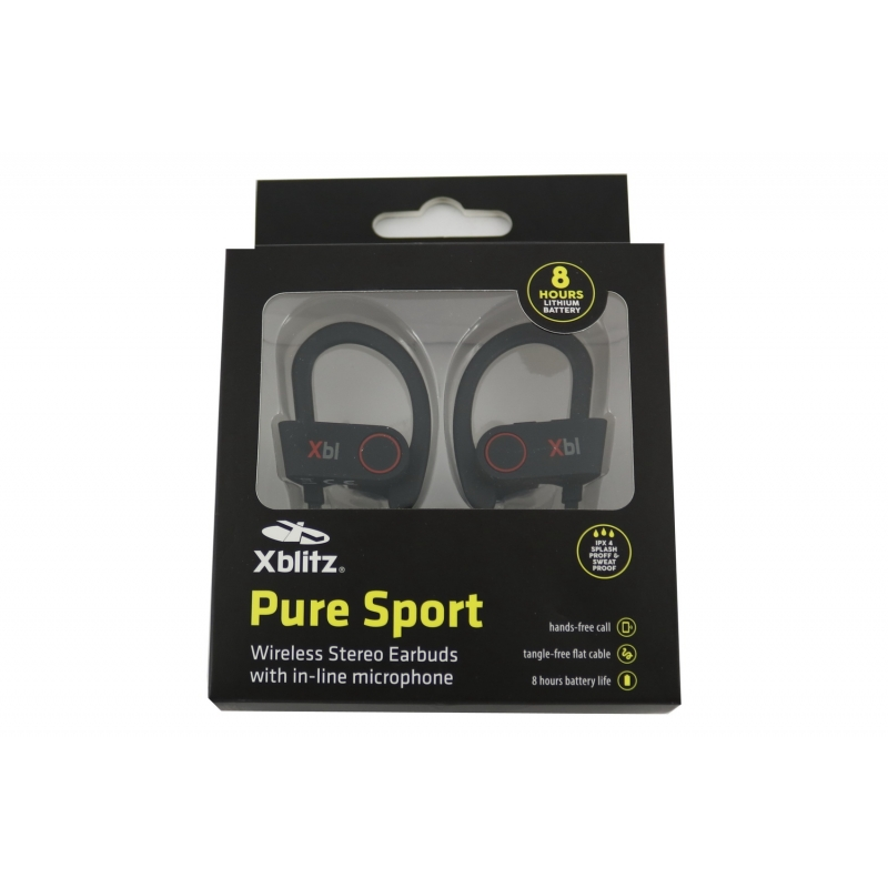 Xblitz Pure Sport Wireless Bluetooth Headphones, Black