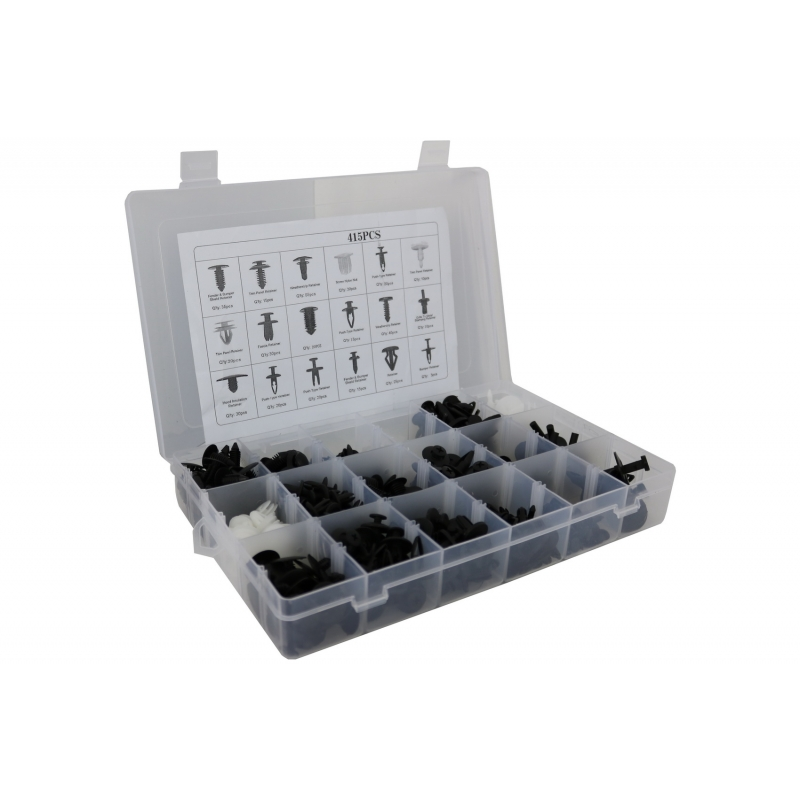 Auto Clips Plastic fasteners Kit 415 pcs