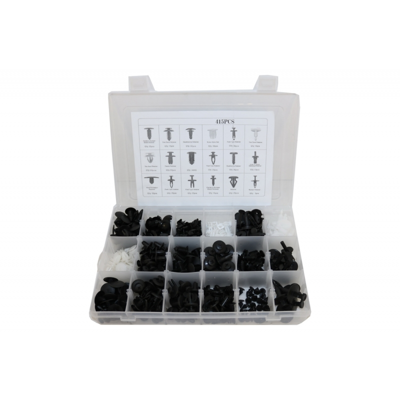 Auto Clips Plastic fasteners Kit 415 pcs