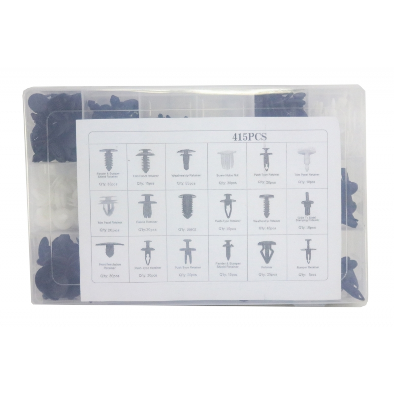 Auto Clips Plastic fasteners Kit 415 pcs