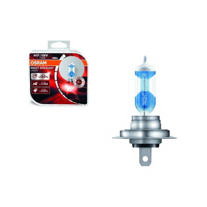 OSRAM NIGHT BREAKER LASER H7 Halogen Headlamp 64210NBL HCB 12V Duobox (2 Units)