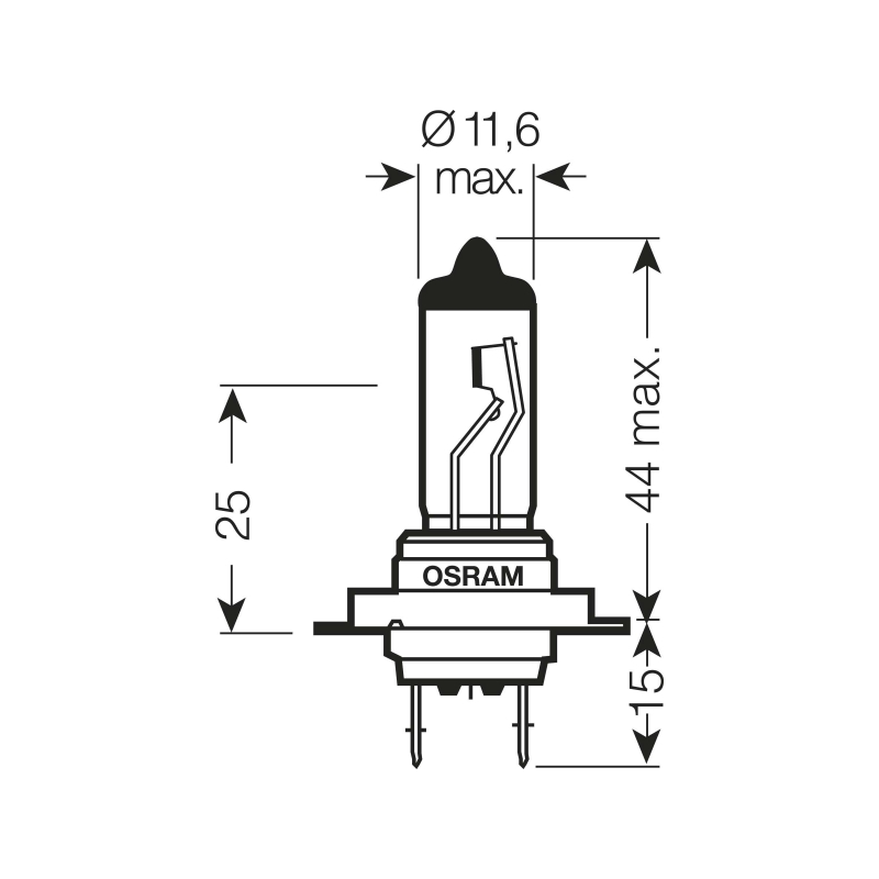 OSRAM H7 Halogen Headlamp 64210 12V carton box (1 unit)