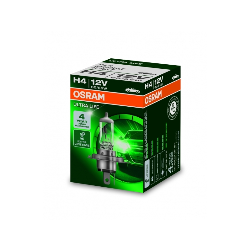 OSRAM ULTRA LIFE Halogen Headlamp  64193ULT H4 12V 60/55W carton box (1 unit)