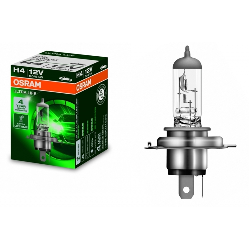 OSRAM ULTRA LIFE Halogen Headlamp  64193ULT H4 12V 60/55W carton box (1 unit)