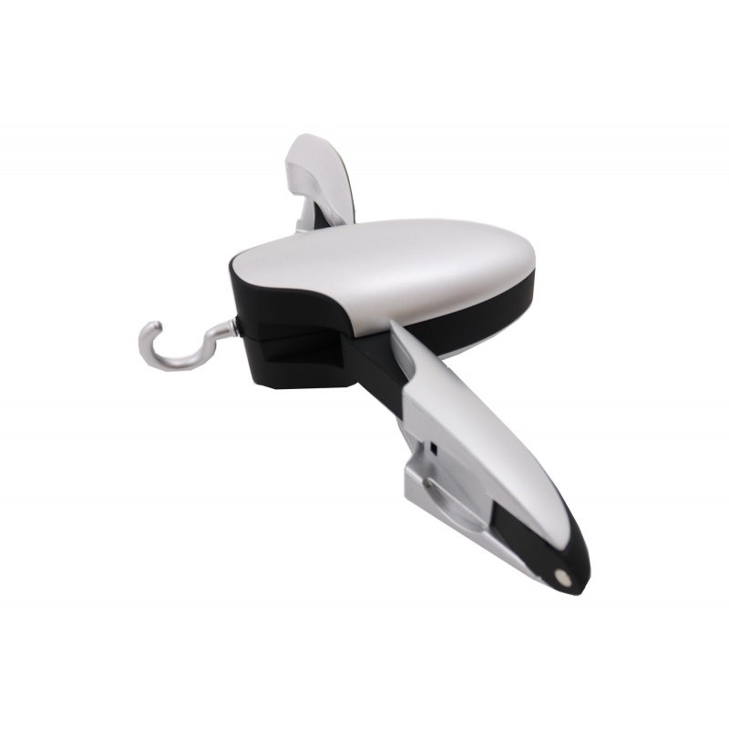 Multifunctional Detachable Car Coat Hanger Headrest and Foldable Gray