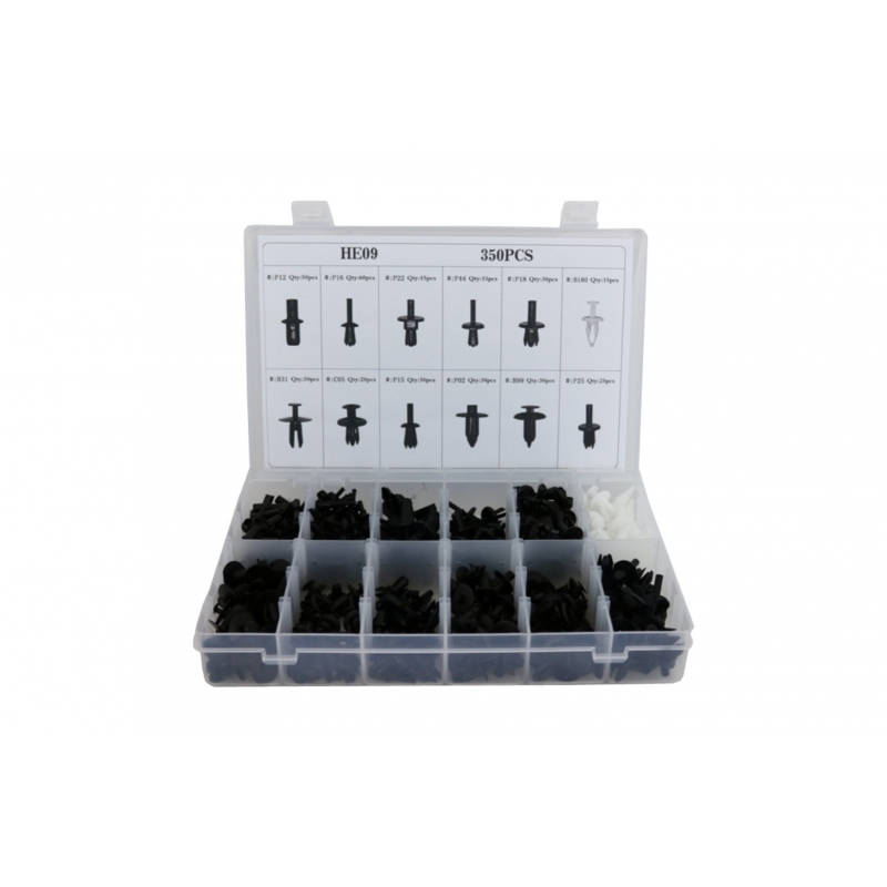 Auto Clips Plastic fasteners Kit 350 pcs
