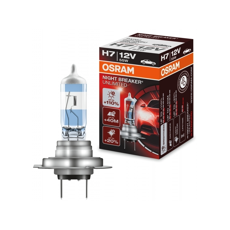 OSRAM NIGHT BREAKER UNLIMITED H7 Halogen Headlamp 12V 55W