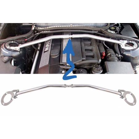 BMW E46 3 Series (1998-2004) 6 Cylinder M Front Up Aluminium Strut Tower Bar Brace Stress BMW E46 3 Series (1998-2004) 6 Cylinder M Front Up Aluminium Strut Tower Bar Brace Stress