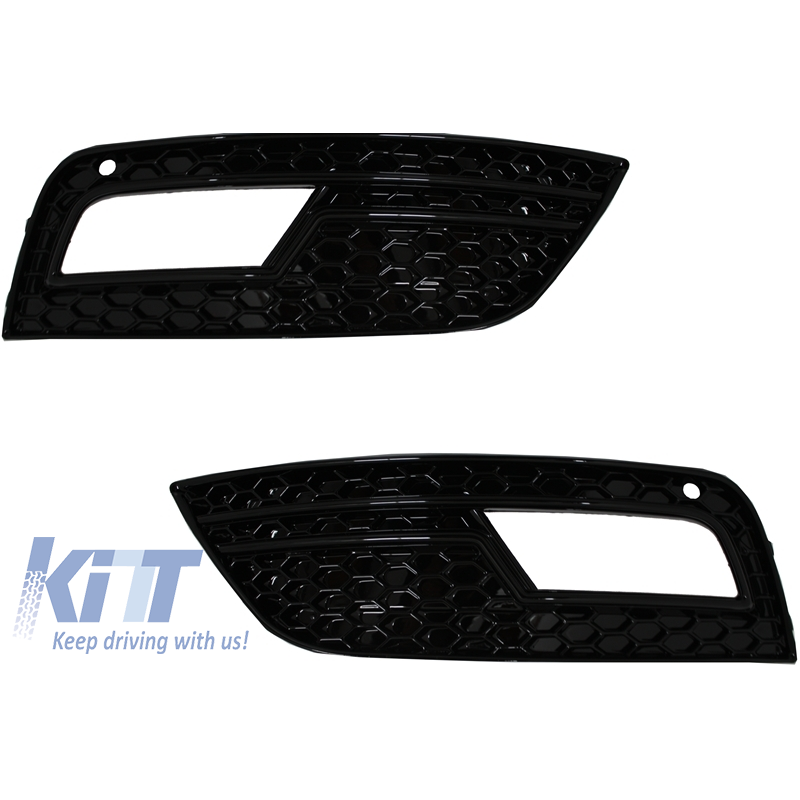 Fog Lamp Covers suitable for AUDI A4 B8 facelift (2012-up) Black RS4 Design