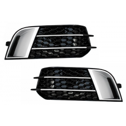 Side Grilles Fog Lamp Covers suitable for AUDI A1 (8X) (2010-up) RS1 Black Edition