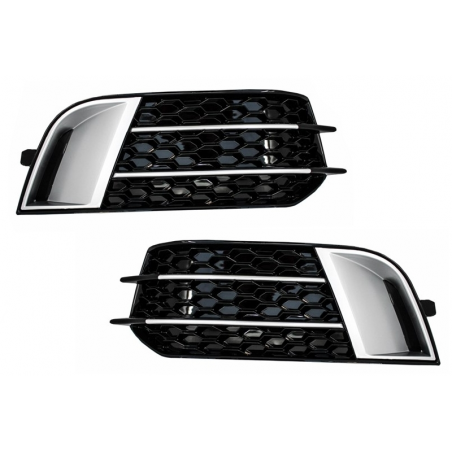 Side Grilles Fog Lamp Covers suitable for AUDI A1 (8X) (2010-up) RS1 Black Edition Side Grilles Fog Lamp Covers suitable for AUDI A1 (8X) (2010-up) RS1 Black Edition