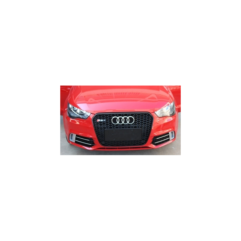 Side Grilles Fog Lamp Covers suitable for AUDI A1 (8X) (2010-up) RS1 Black Edition