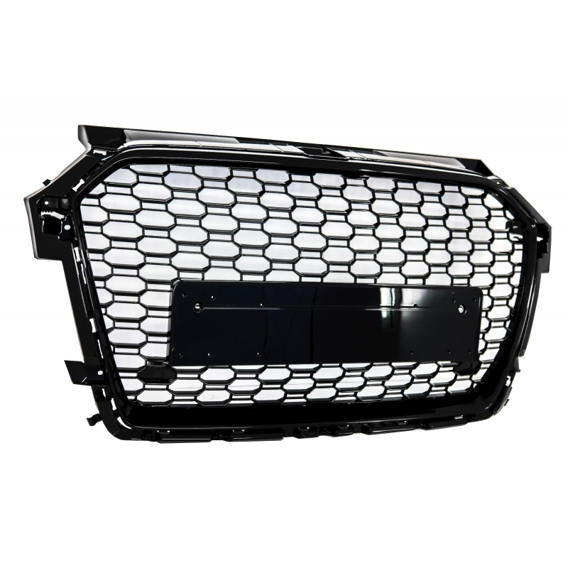 Badgeless Front Grille suitable for AUDI A1 8X Facelift (2015-2018) RS1 Design Piano Black