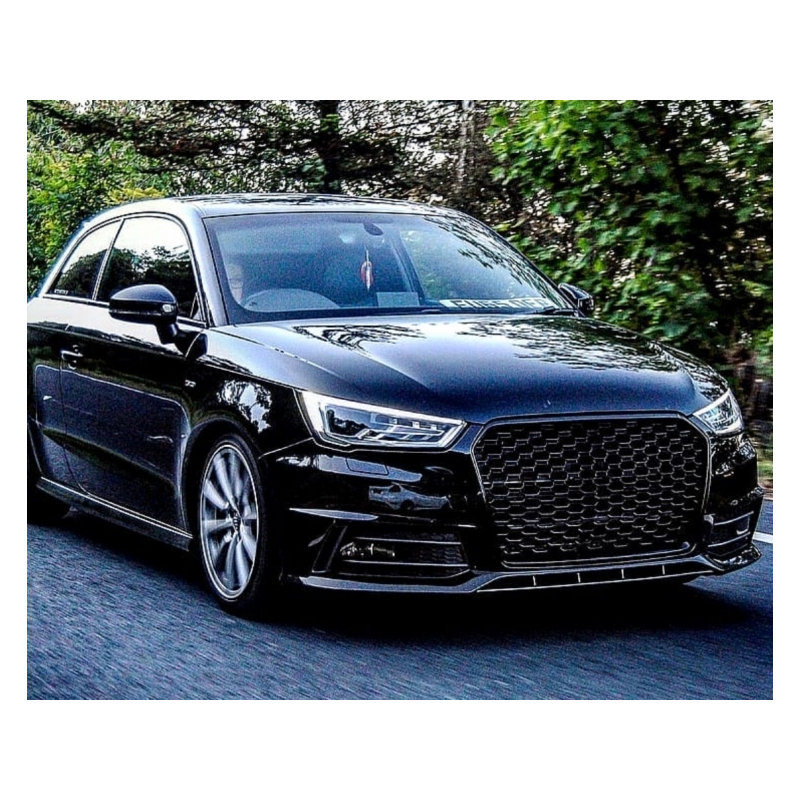 Badgeless Front Grille suitable for AUDI A1 8X Facelift (2015-2018) RS1 Design Piano Black