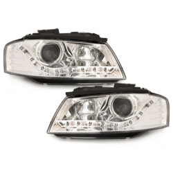 DAYLINE headlights suitable for AUDI A3 8P 03-08  _drl-optic _ chrome