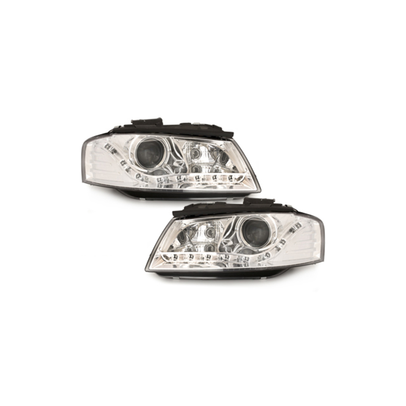 DAYLINE headlights suitable for AUDI A3 8P 03-08  _drl-optic _ chrome