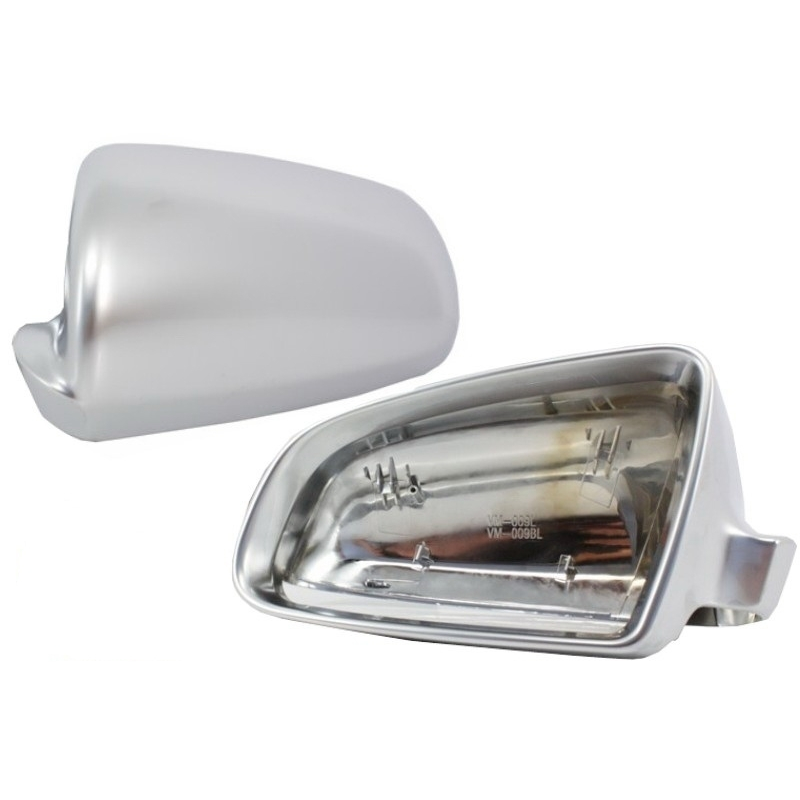 Mirror Covers suitable for Audi S3 A3 8P S4 A4 B6 B7 S6 A6 4F Extinction Aluminium Plated Complete Housing