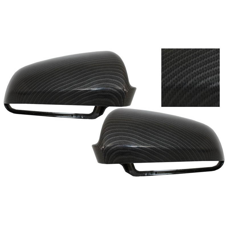 Mirror Covers suitable for AUDI S3 A3 (8P), S4 A4 (B6, B7), S6 A6 (4F) Carbon Film Hydrographic Coating