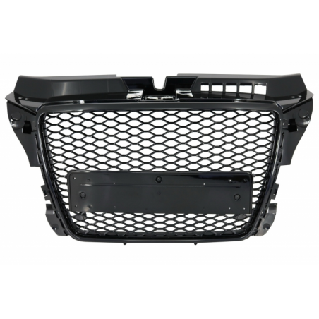 Badgeless Front Grille suitable for AUDI A3 8P Facelift (2007-2012) RS Design Honeycomb Piano Black Grille With PDC Covers Badgeless Front Grille suitable for AUDI A3 8P Facelift (2007-2012) RS Design Honeycomb Piano Black Grille With PDC Covers