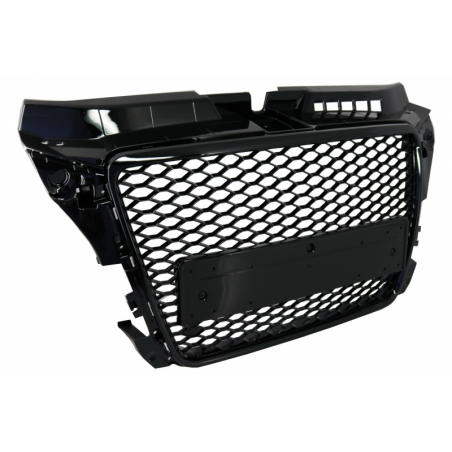 Badgeless Front Grille suitable for AUDI A3 8P Facelift (2007-2012) RS Design Honeycomb Piano Black Grille With PDC Covers Badgeless Front Grille suitable for AUDI A3 8P Facelift (2007-2012) RS Design Honeycomb Piano Black Grille With PDC Covers