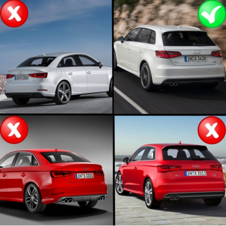 Suitable for AUDI A3 8V Hatchback Sportback (2012-2015) Rear Bumper Valance Diffuser S3 Design Suitable for AUDI A3 8V Hatchback Sportback (2012-2015) Rear Bumper Valance Diffuser S3 Design