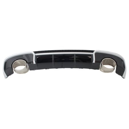 Rear Bumper Valance Diffuser & Exhaust Tips suitable for AUDI A3 8V Hatchback Sportback (2012-2015) RS3 Design