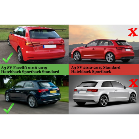 Rear Bumper Valance Diffuser suitable for AUDI A3 8V Facelift Hatchback Sportback (2016-2019) Standard Bumper (SE) S3 Design Rear Bumper Valance Diffuser suitable for AUDI A3 8V Facelift Hatchback Sportback (2016-2019) Standard Bumper (SE) S3 Design