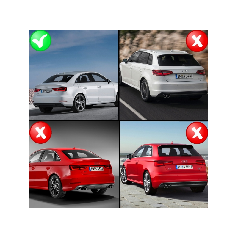 Suitable for AUDI A3 8V Sedan (2012-2015) Rear Bumper Valance Diffuser S3 Design