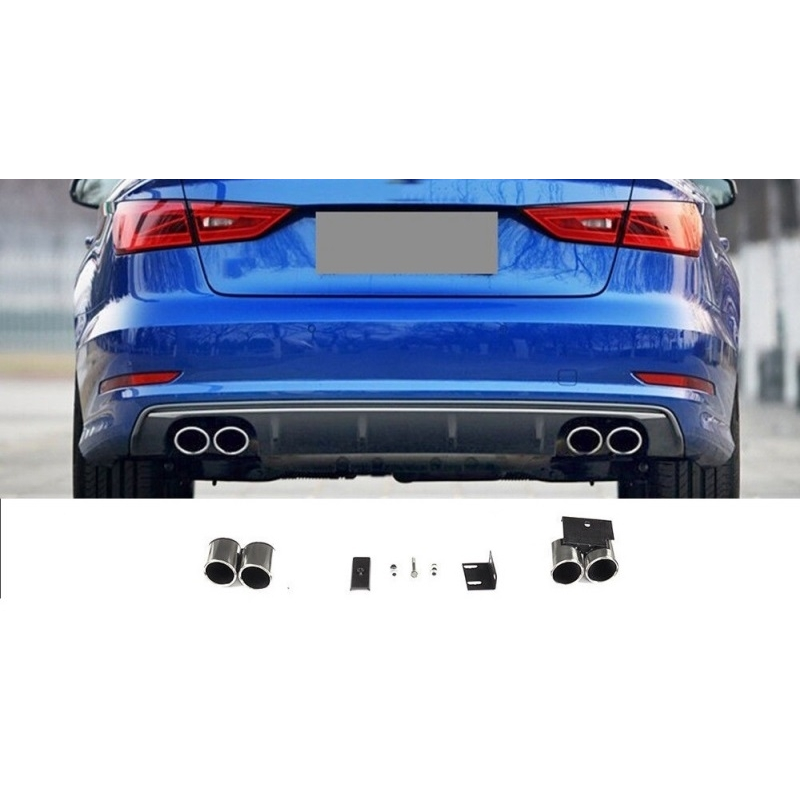 Exhaust Muffler Tips Tail Pipes suitable for AUDI A3 8V Sedan Sportback Coupe (2012-2017) S3 Quad Design