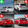 Rear Bumper Valance Air Diffuser suitable for AUDI A3 8V Sedan (2012-2015) S3 Design With Double Outlet Exhaust Tips Rear Bumper Valance Air Diffuser suitable for AUDI A3 8V Sedan (2012-2015) S3 Design With Double Outlet Exhaust Tips
