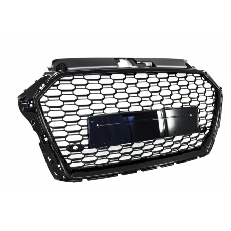 Badgeless Front Grille suitable for AUDI A3 8V Facelift (2017-2018) RS3 Design Piano Black Badgeless Front Grille suitable for AUDI A3 8V Facelift (2017-2018) RS3 Design Piano Black