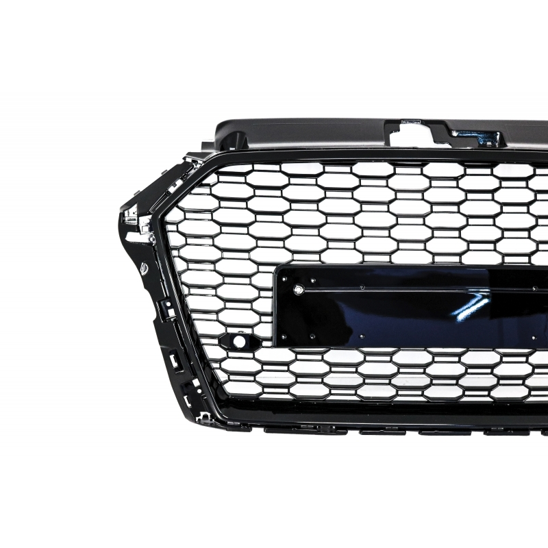 Badgeless Front Grille suitable for AUDI A3 8V Facelift (2017-2018) RS3 Design Piano Black