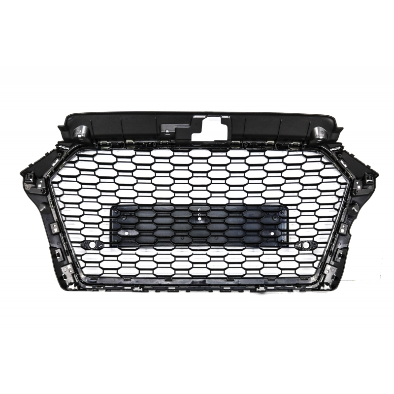 Badgeless Front Grille suitable for AUDI A3 8V Facelift (2017-2018) RS3 Design Piano Black
